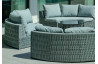 Salon de jardin bas rond 8 personnes en aluminium et cordage - Naroha - gris - Hevea