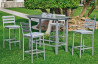 Ensemble haut table et fauteuils de jardin 4 personnes en aluminium et Dralon - Tropea - Hevea