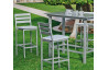 Ensemble haut table et fauteuils de jardin 4 personnes en aluminium et Dralon - Tropea - Hevea