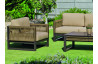 Salon de jardin bas 5 personnes en aluminium et cordage - Monterrey - marron - Hevea