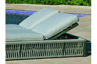 Bain de soleil double multi-positions en aluminium et cordage - Cayman - anthracite - Hevea