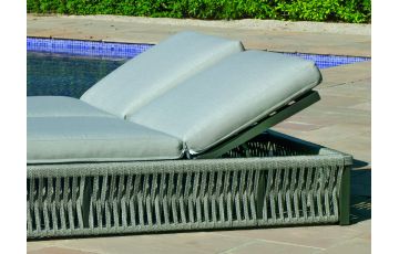 Bain de soleil double multi-positions en aluminium et cordage - Cayman - anthracite - Hevea