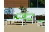 Salon de jardin bas 6 personnes en aluminium et Dralonlux - Augusta - Hevea