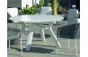 Table ronde salon de jardin 6 personnes en aluminium et Krion - Andes - blanche - Hevea