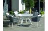 Table ronde salon de jardin 6 personnes en aluminium et Krion - Andes - blanche - Hevea