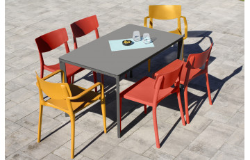 Ensemble table et chaises de jardin 6 personnes Ezpeleta Meet-Town