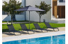 Parasol de jardin ouverture push-up EOLO 250x250 cm en aluminium laqué et toile OLEFIN® EZPELETA