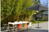 Parasol de jardin ouverture push-up EOLO 250x250 cm en aluminium laqué et toile OLEFIN® EZPELETA