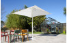 Parasol de jardin ouverture push-up EOLO 250x250 cm en aluminium laqué et toile polyester EZPELETA