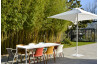 Parasol de jardin ouverture push-up EOLO 250x250 cm en aluminium laqué et toile polyester EZPELETA