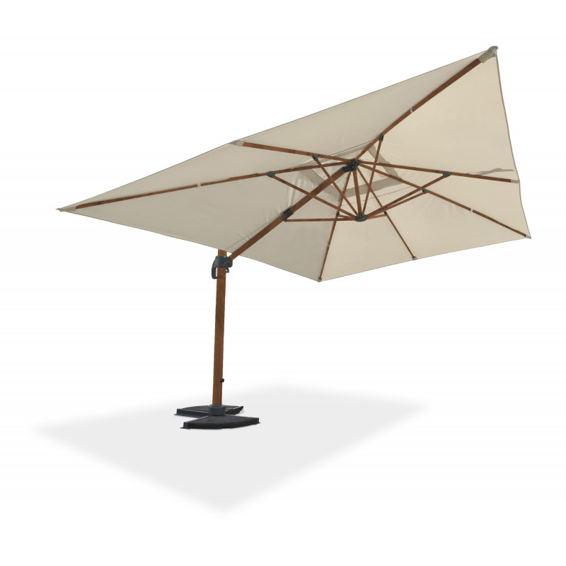 GARDENSTAR Parasol déporté en aluminium effet bois à toile