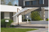 Parasol de jardin déporté imitation bois SEVILLA 4x3m en aluminium et toile polyester DCB GARDEN