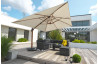 Parasol de jardin déporté imitation bois SEVILLA 4x3m en aluminium et toile polyester DCB GARDEN