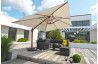 Parasol de jardin déporté imitation bois SEVILLA 4x3m en aluminium et toile polyester DCB GARDEN