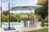 Parasol de jardin déporté inclinable gris SEVILLA 2,5x2,5m en aluminium et toile polyester DCB GARDEN