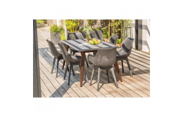 Table salon de jardin 4-6 personnes en aluminium rectangulaire DCB Garden SCANDI
