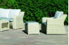 Salon de jardin bas en résine tressée et Dralonlux 7 personnes - Celebes - beige - Hevea