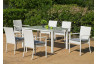 Table de jardin en résine tressée 6 personnes - Astorga - blanche - Hevea