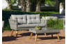 Salon de jardin bas en résine tressée et Dralon 4 personnes - Meridien - gris - Hevea