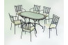 Table de jardin ovale mosaïque en acier 8 personnes - Sambala - blanche - Hevea