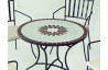 Ensemble table et fauteuils ronde mosaïque en acier et Dralon 4 personnes - Estela Shifa - ecru - Hevea