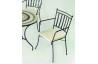 Ensemble table et fauteuils ronde mosaïque en acier et Dralon 4 personnes - Camarines Shifa - ecru - Hevea