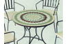 Ensemble table et fauteuils ronde mosaïque en acier et Dralon 4 personnes - Camarines Shifa - ecru - Hevea
