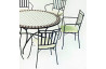 Ensemble table et fauteuils ronde mosaïque en acier et Dralon 6 personnes - Zaira Shifa - ecru - Hevea