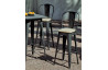 Ensemble haut table et fauteuils en acier et Dralon 4 personnes - Club - anthracite - Hevea