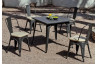 Ensemble table et chaises bistrot en acier et Dralon 4 personnes - Ancona - anthracite - Hevea