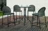 Ensemble haut table et fauteuils ronde en acier et Dralon 4 personnes - Sulam Antea - gris - Hevea