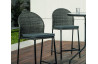 Ensemble haut table et fauteuils ronde en acier et Dralon 4 personnes - Sulam Antea - gris - Hevea