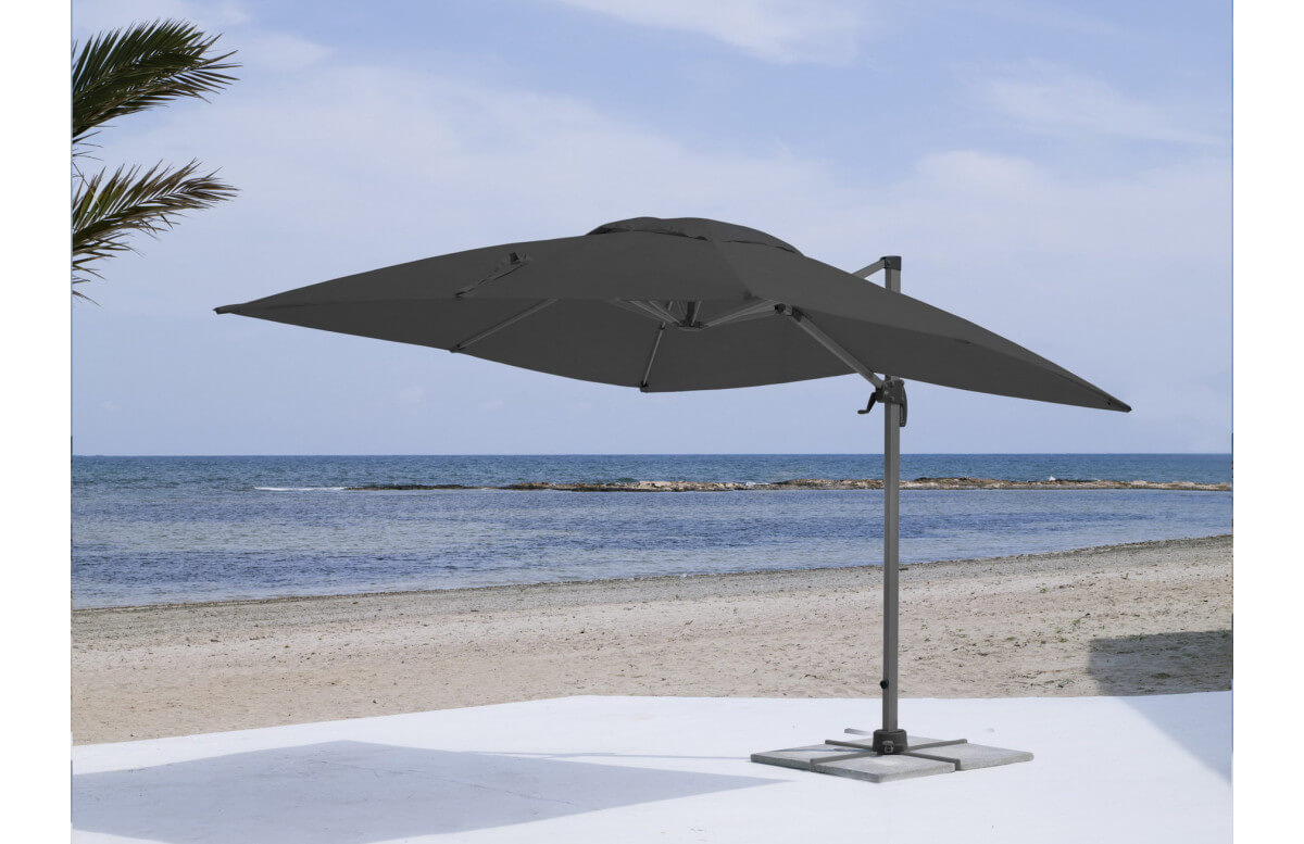 Parasol 3x3m déporté inclinable en aluminium et polyester - Gabana - Hevea Parasol 3x3m déporté inclinable en aluminium et polyester - Gabana - Hevea