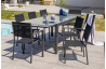 Ensemble table et chaises de jardin en alu/verre pour 8 personnes DCB Garden TOLEDE gris anthracite