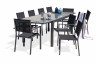 Ensemble table et chaises de jardin en alu/verre pour 10 personnes DCB Garden TOLEDE gris anthracite