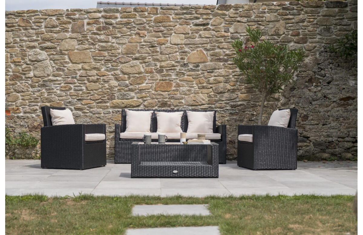 Salon de jardin design bas en résine tressée DCB Garden 5 places PORTOVECCHIO Salon de jardin design bas en résine tressée DCB Garden 5 places PORTOVECCHIO