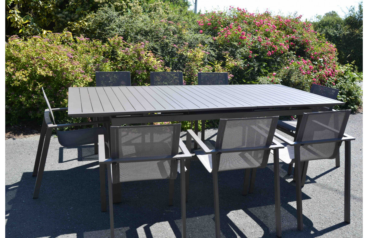 Table de jardin en aluminium 8 personnes Sahara