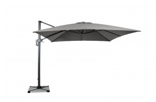 Parasol de jardin carré déporté et inclinable 3x3 gris clair DELORM