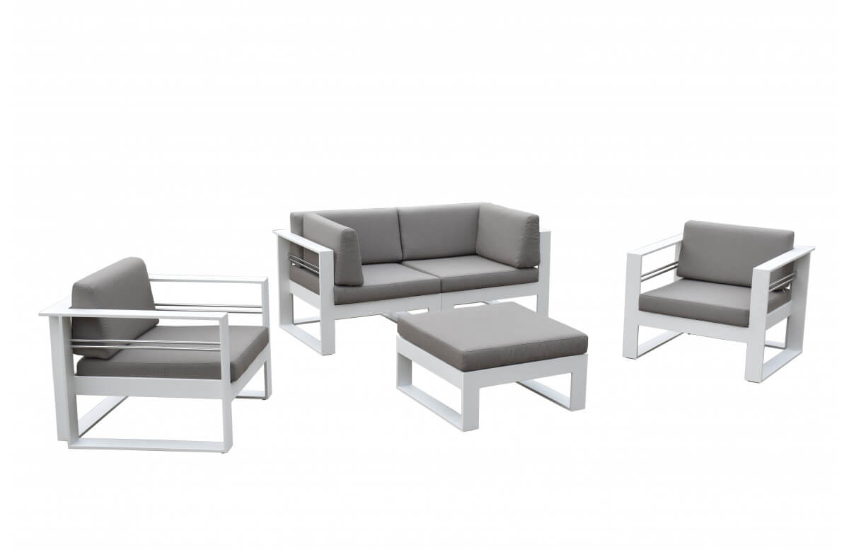 Salon de jardin bas luxe en aluminium 4-5 places - COLLIOURE Salon de jardin bas luxe en aluminium 4-5 places - COLLIOURE