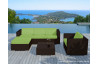 Salon de jardin design bas chocolat 5 personnes DELORM