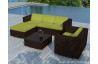 Salon de jardin design bas chocolat 5 personnes DELORM