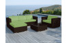 Salon de jardin design bas chocolat 5 personnes DELORM