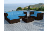 Salon de jardin design bas chocolat 5 personnes DELORM