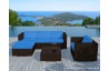 Salon de jardin design bas chocolat 5 personnes DELORM