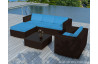 Salon de jardin design bas chocolat 5 personnes DELORM