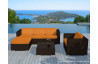 Salon de jardin design bas chocolat 5 personnes DELORM