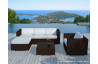 Salon de jardin design bas chocolat 5 personnes DELORM