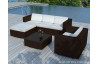 Salon de jardin design bas chocolat 5 personnes DELORM