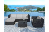 Salon de jardin design bas noir 5 personnes DELORM