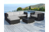 Salon de jardin design bas noir 5 personnes DELORM